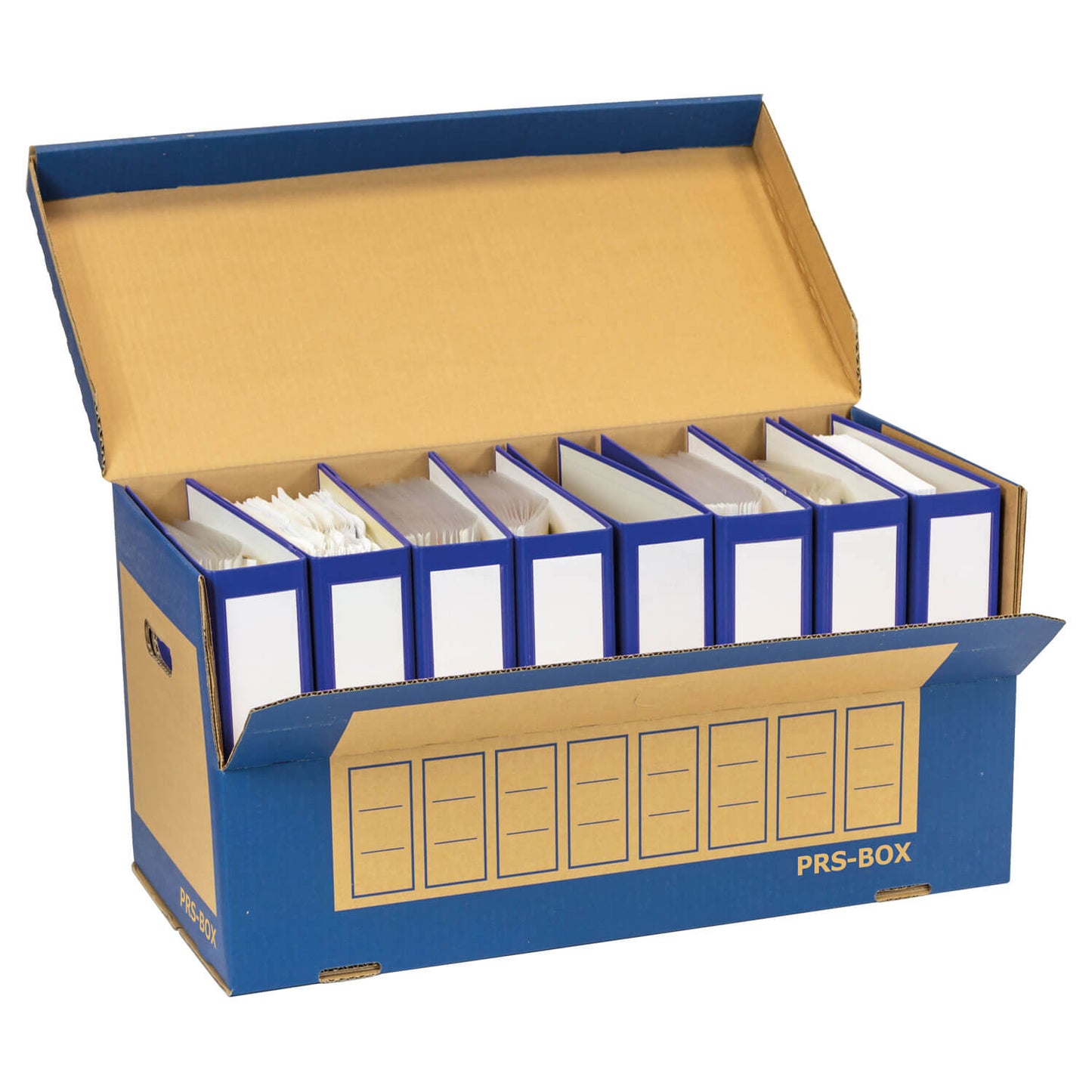 PRS folder archive box for 8 folders, natural/blue, 10 pieces
