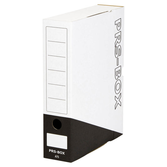 PRS archive box A75, white/black, 75mm, 20 pieces