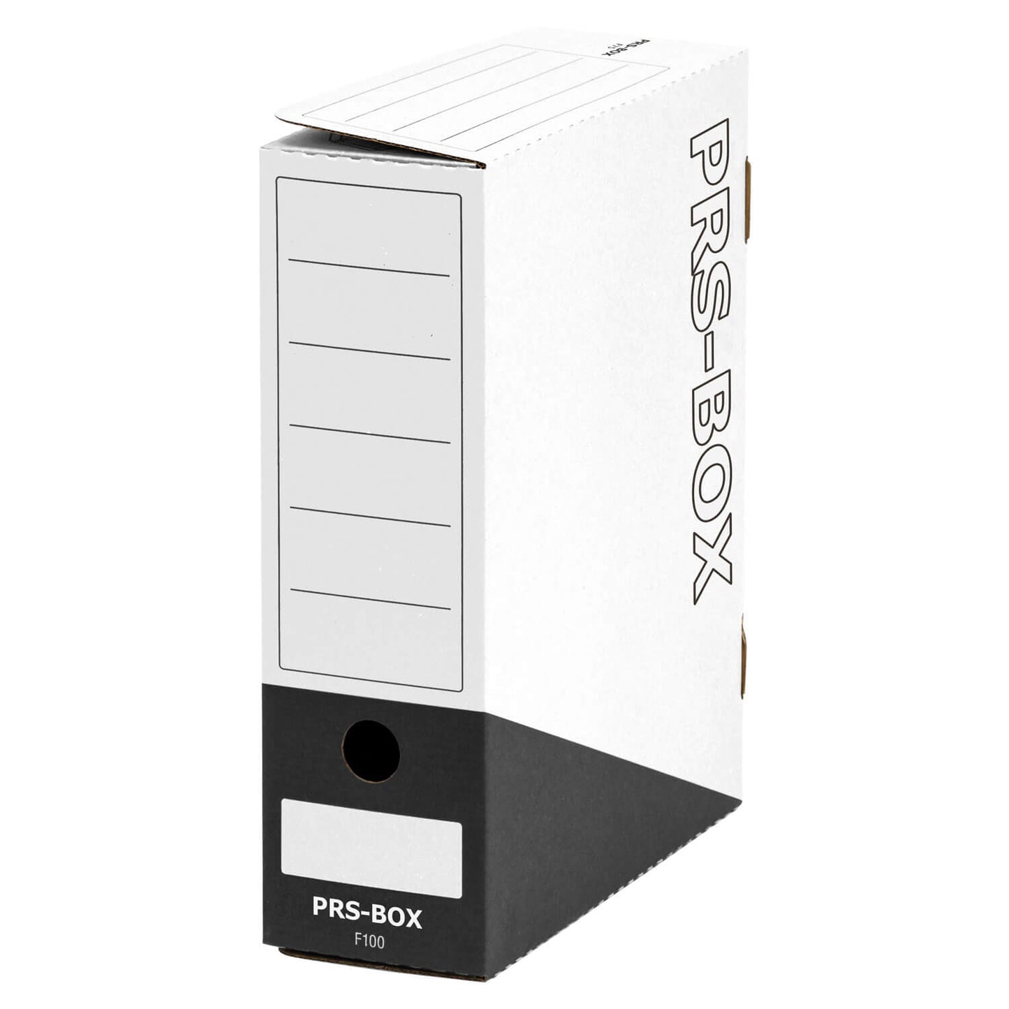 PRS Ablageboxen F100, Weiß/Schwarz, 100mm, 20 Stück
