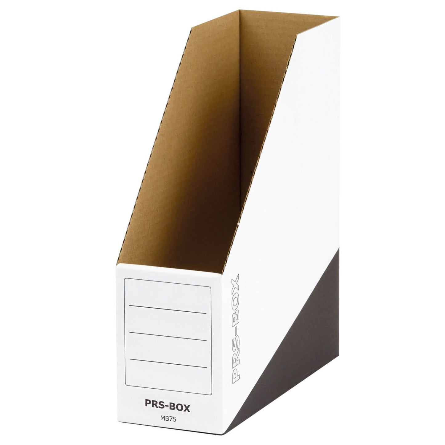 PRS Magazine Box MB75 for A4, White/Black, 75 mm, 20 pieces