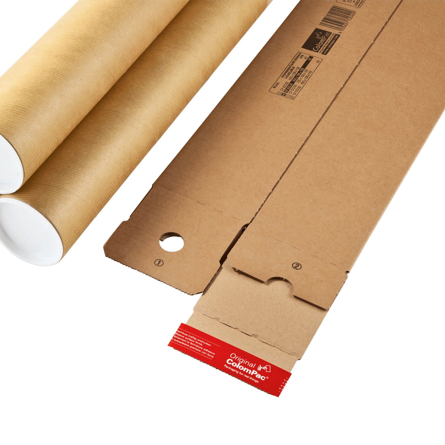 Boîte d'expédition ColomPac avec fermeture autocollante, marron, différents formats, 10 pièces/paquet