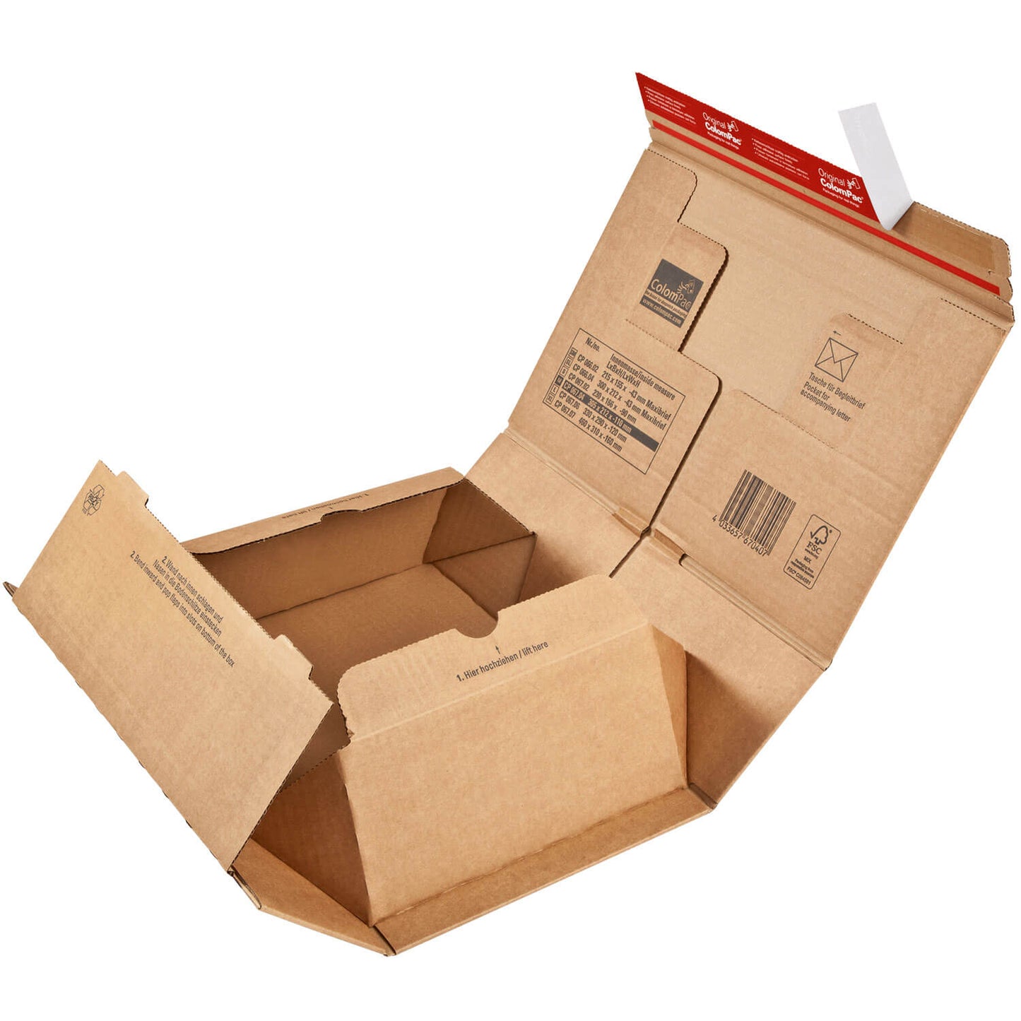 Carton d'expédition ColomPac, marron, différents formats