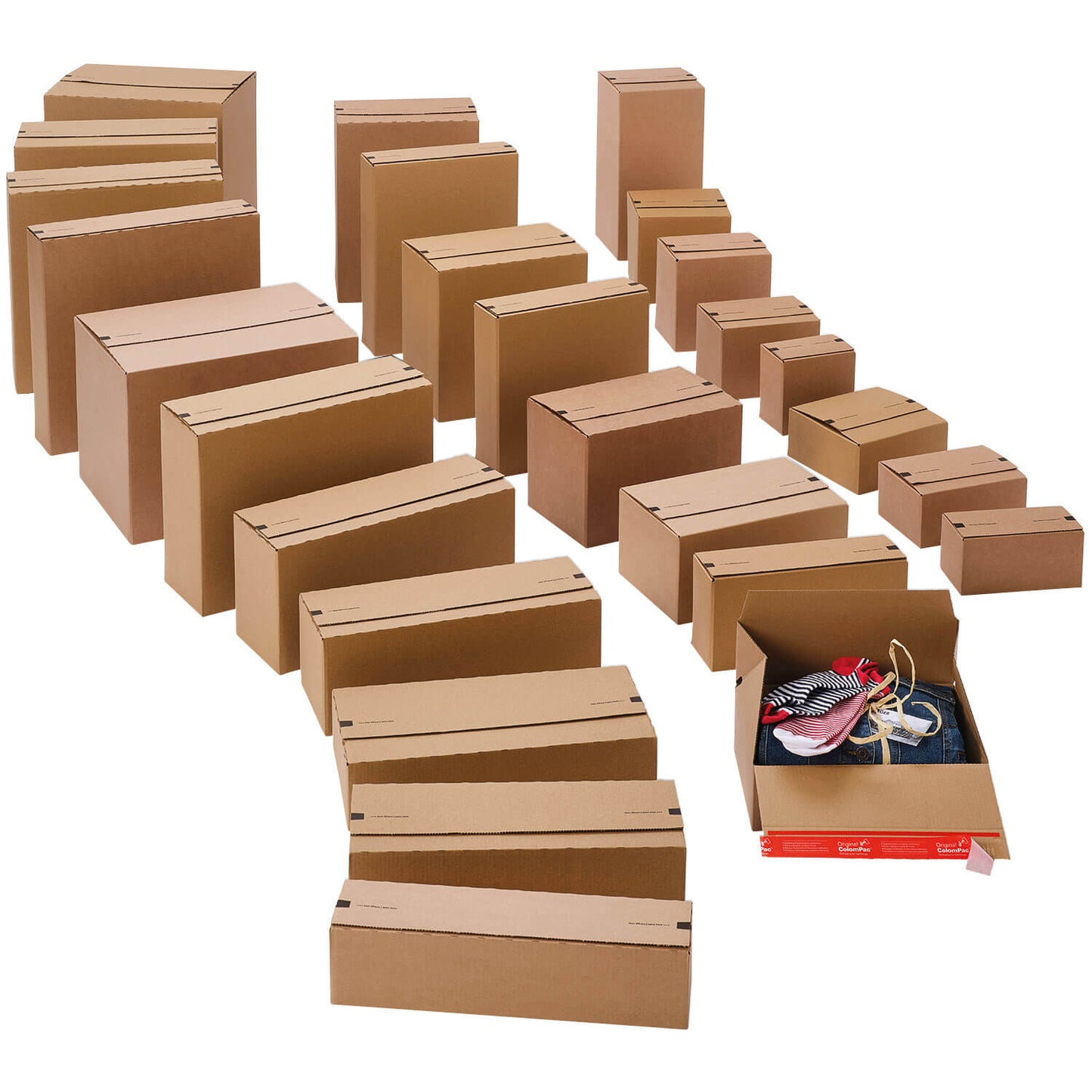 ColomPac Eurobox taille L, boîte modulaire à ouverture rapide, différents formats, marron, 10 pièces/paquet