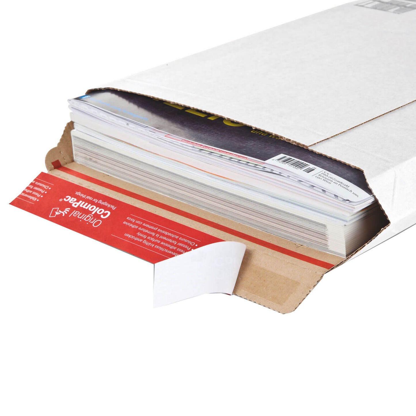 ColomPac extremely strong corrugated cardboard mailing bag, white, 235 x 340 x -35mm, 100 pieces