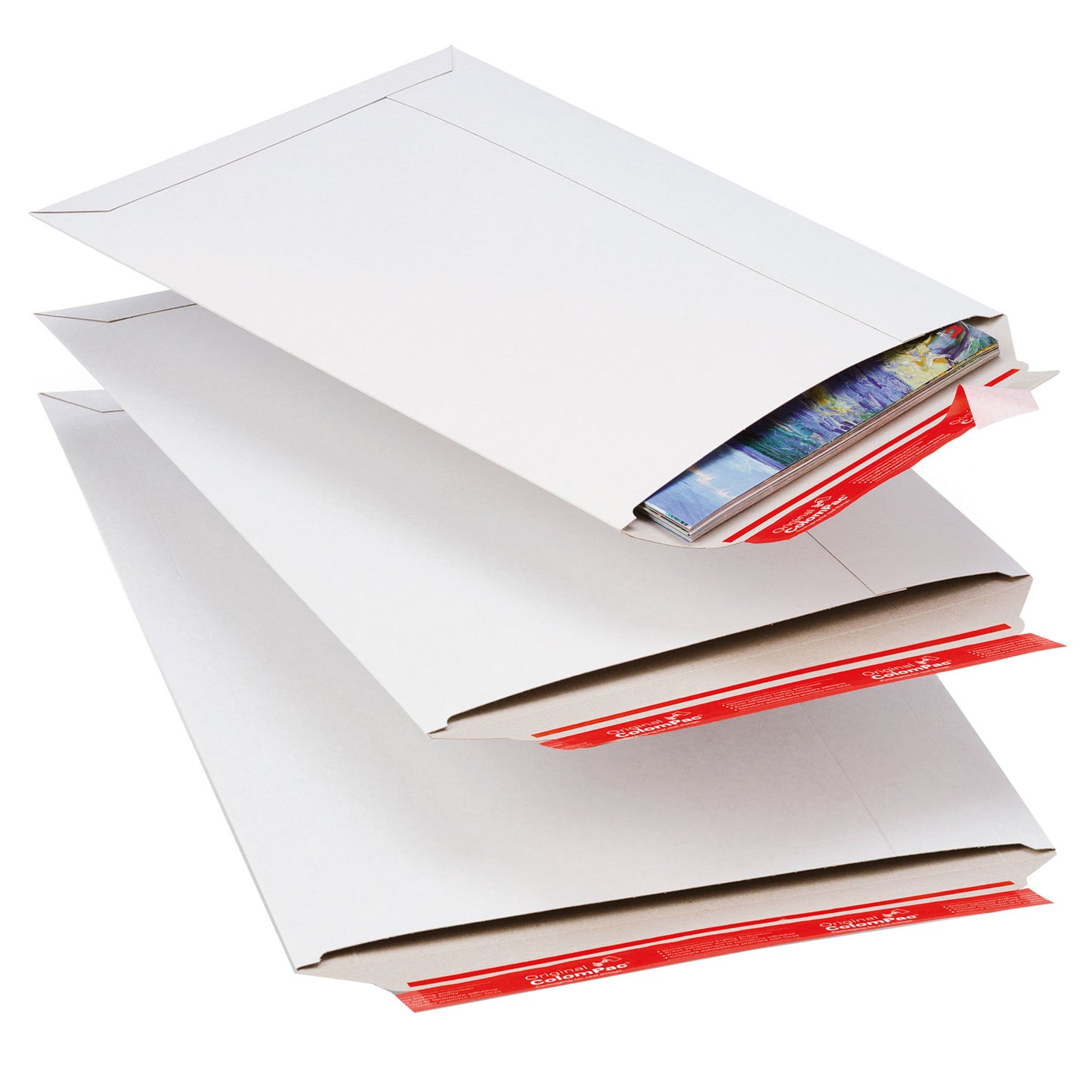 ColomPac shipping bag made of solid cardboard, white, various formats, 100 pieces/pack