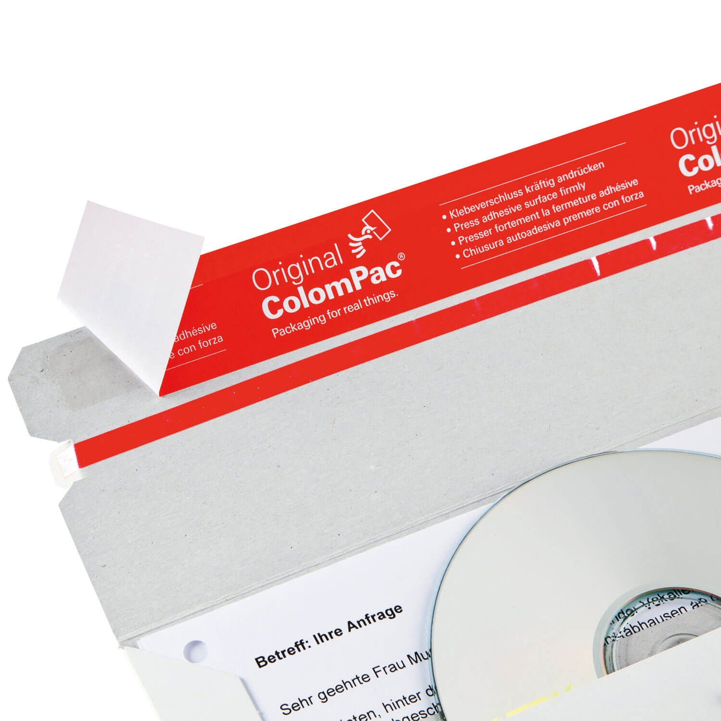 ColomPac shipping bag with cross-filling made of solid cardboard, white, various formats, 100 pieces/pack