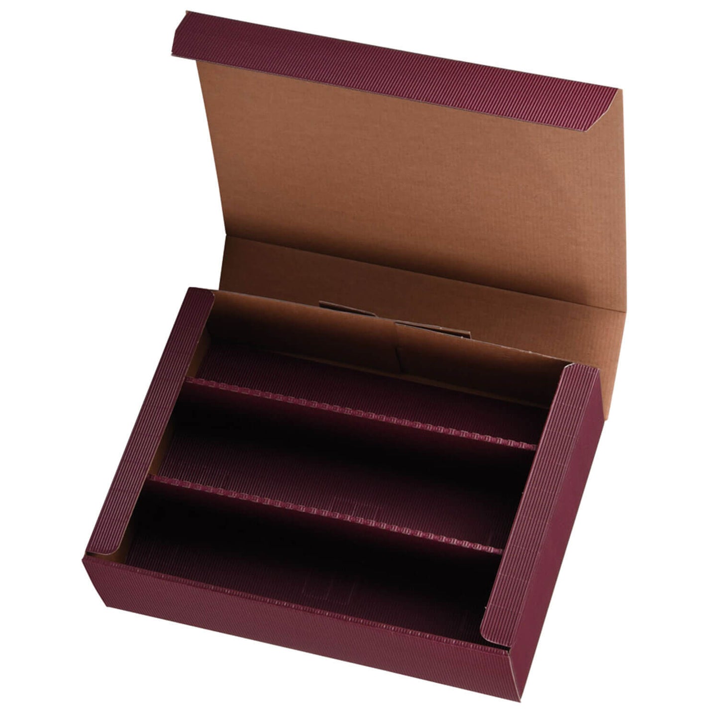 Insert de bouteille PRS-EP pour boîte à bouteilles à charnière dans le design « OpenWave » pour 3 bouteilles, 4 couleurs, 25 pièces/paquet.