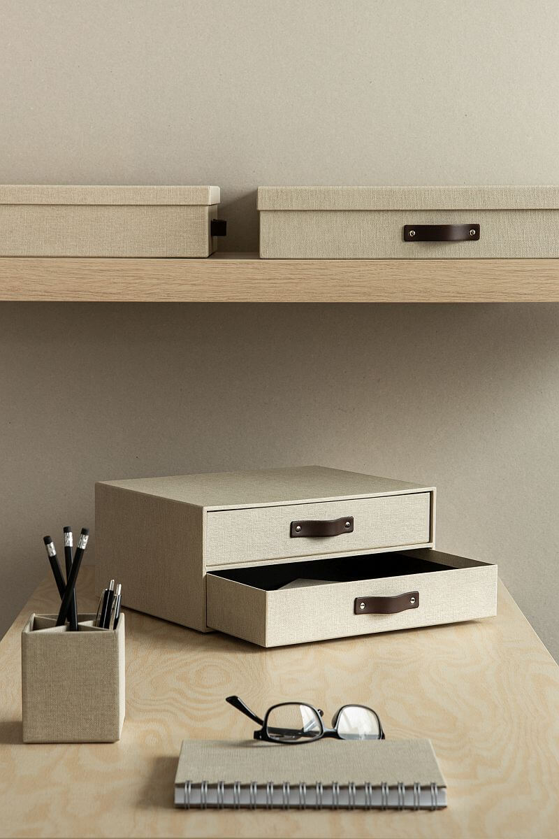 BIGSO Ladenset BIRGER mit 2 Laden, A4, Leinen, 1 Stück  - Ab Mitte Dezember erhältlich